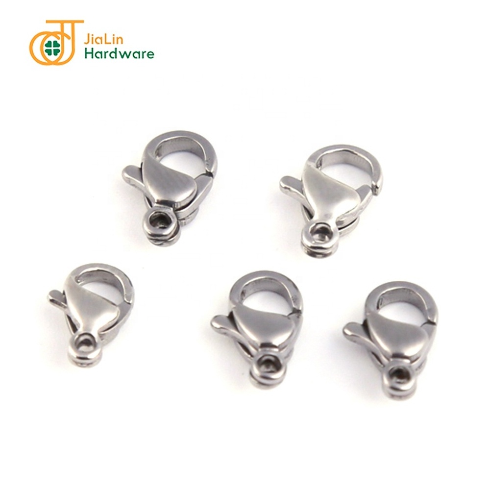 Custom jewelry components necklace bracelet connector 14mm stainless steel lobster clasp for jewelry making