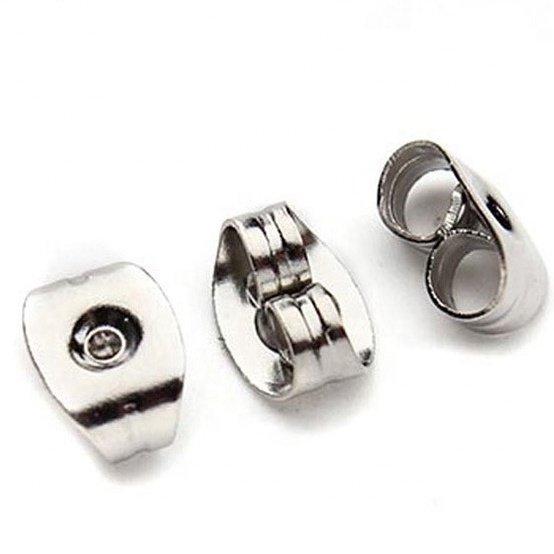 Promotional stainless steel earring back stoppers findings