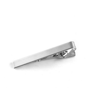 Men Metal brass Tie Pin Silver plain tie clip custom logo tie bar clip