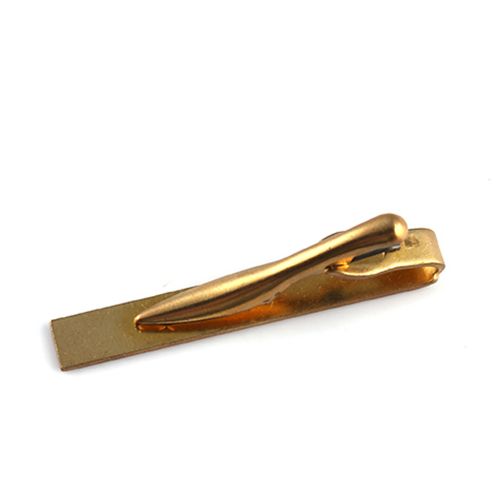 Raw Brass Tie Bar Shiny Gold Silver Plated Blank Tie Clips Metal with Custom Engraved Logo Accepted