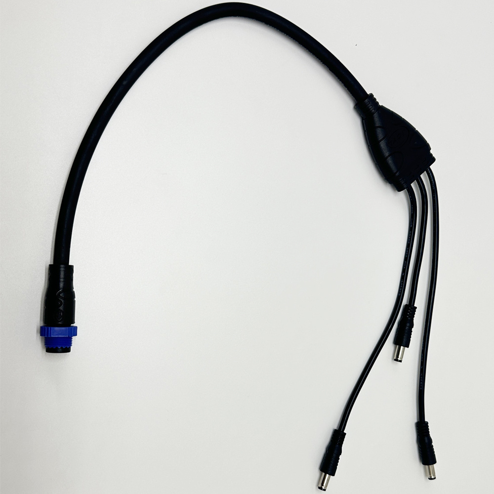 Wholesale nylon Y-shaped belt three waterproof connectors LED light machine equipment cable connectors