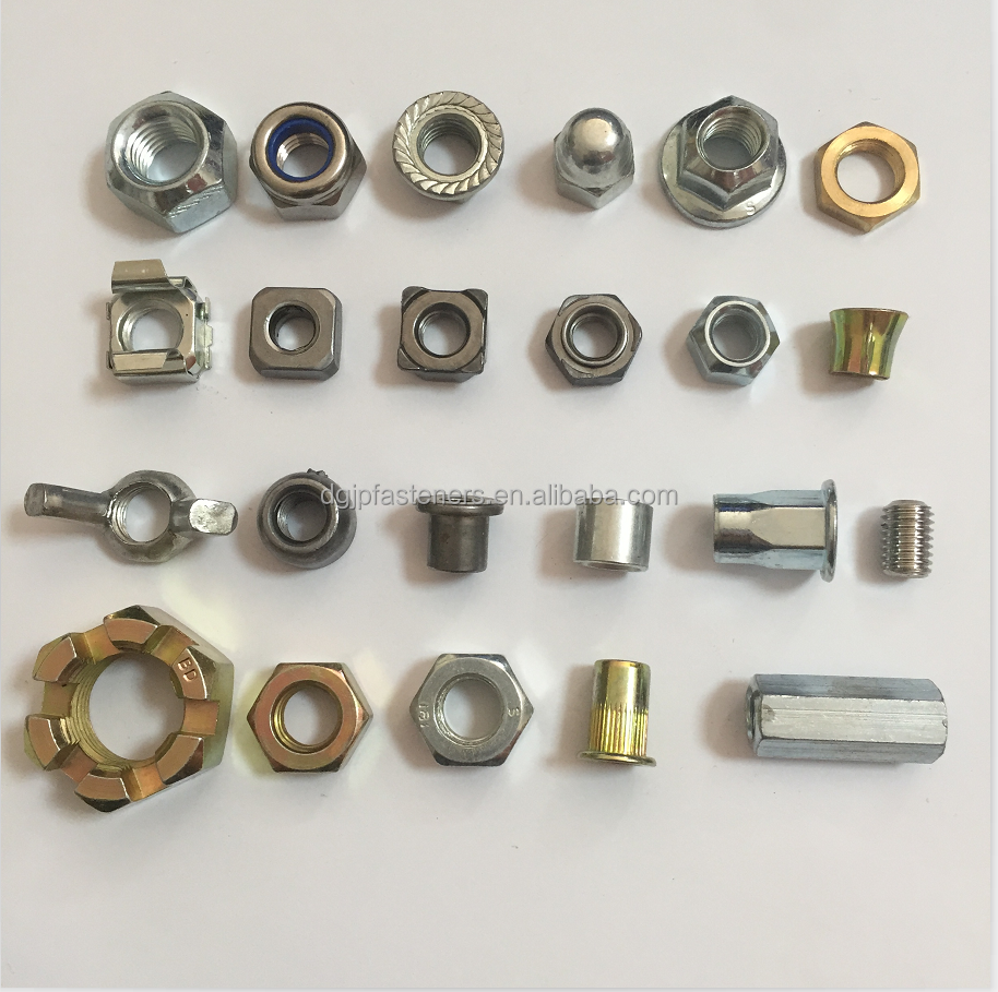 Chinese fastener manufacturer wholesale stainless steel 304 316 hexagon nylon lock nuts for machine screws nuts DIN982