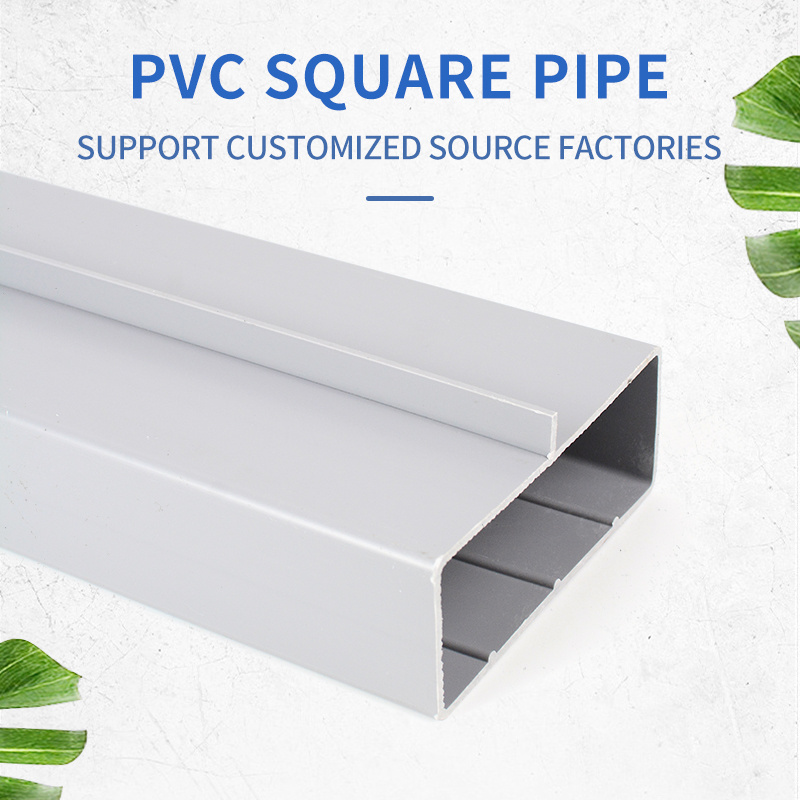 Customized Dongguan factory rectangular square Australian air pipe pvc plastic square pipe rectangular pvc tube