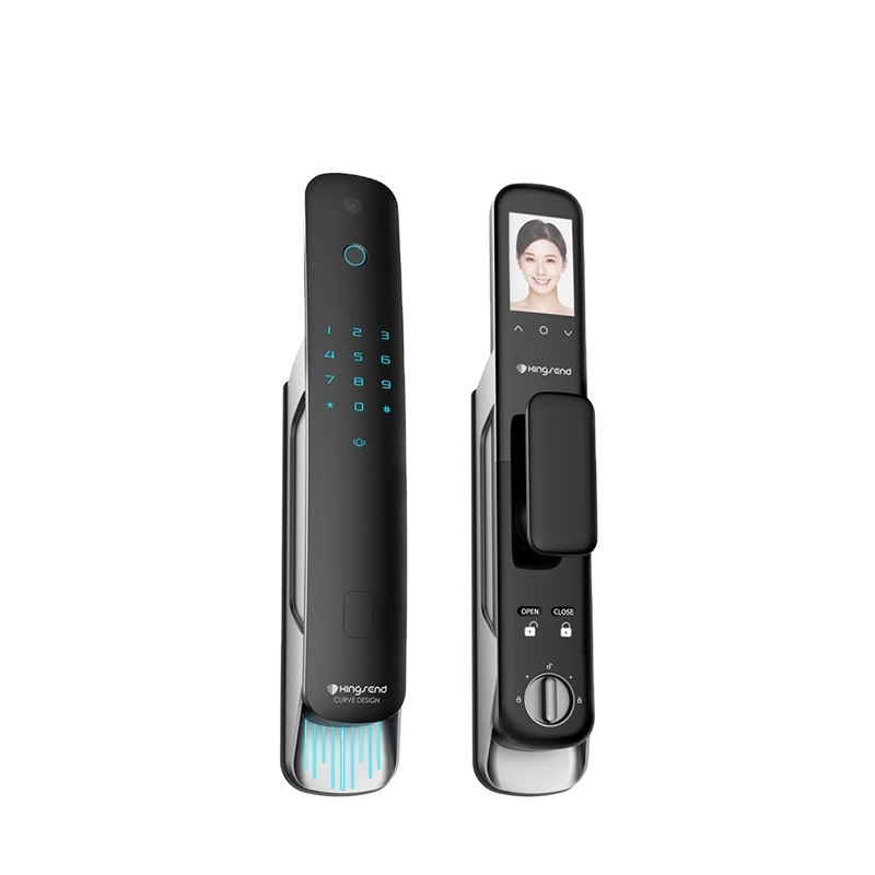 Security Outdoor tuya automatic biometric lock combination 3D face fingerprint smart door lock with camera