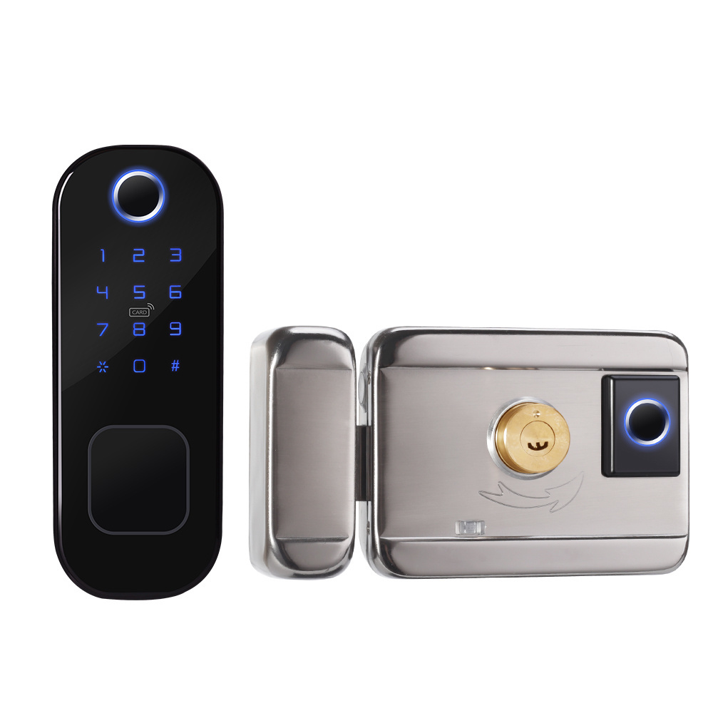 Double Sides Waterproof Fingerprint Smart Door Lock Zigbee Lock For Steel Gate With Tuya/TTlock