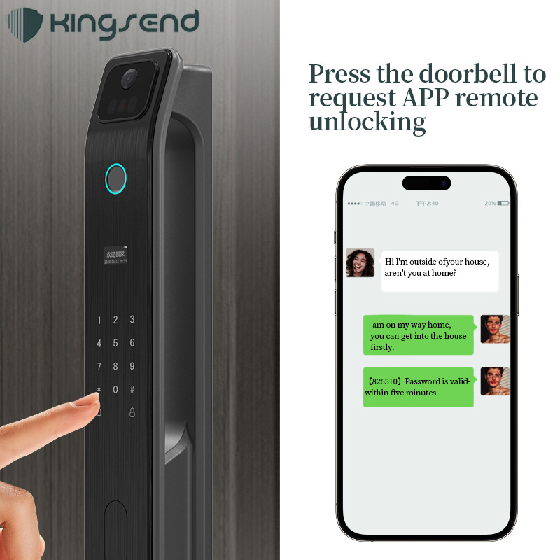 TUYA 3D Face WiFi Control Electronic Smart Fingerprint Door Lock with Surveillance Camera capture Picture door lock