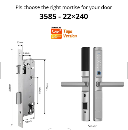 European Waterproof Digital Electronic Tuya Smart Locks Fingerprint Aluminum Steel Double Side Sliding Glass Door Lock