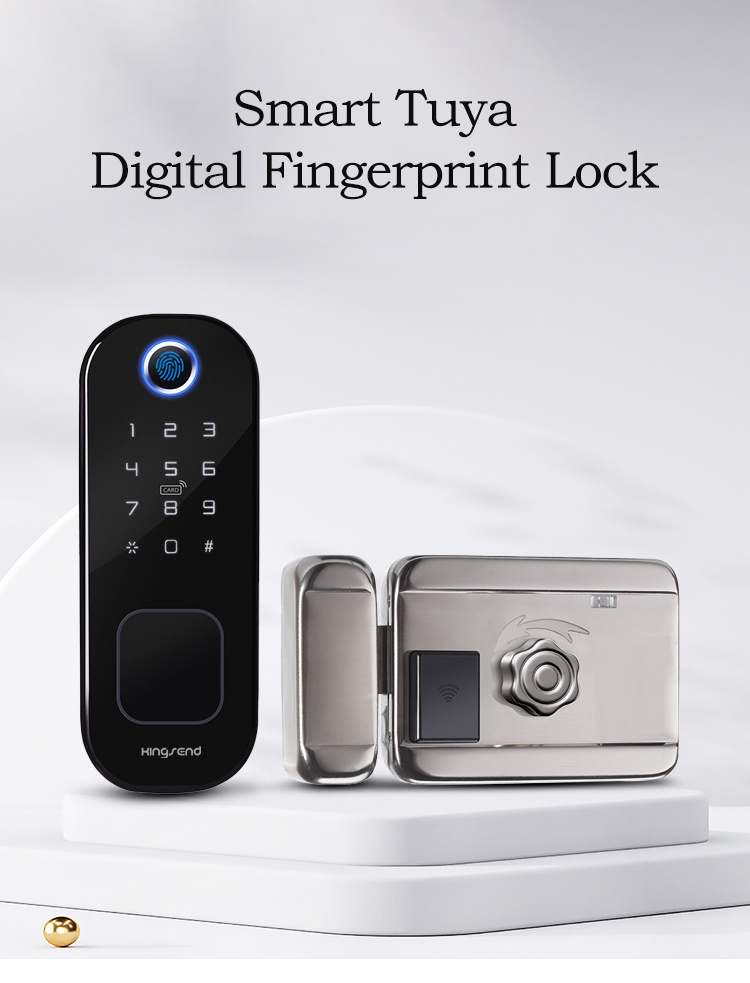 Keyless Keypad Finger Print Deadbolt Lock Small Smart Fingerprint Door Lock Set Tuya Wifi Smart Door Lock