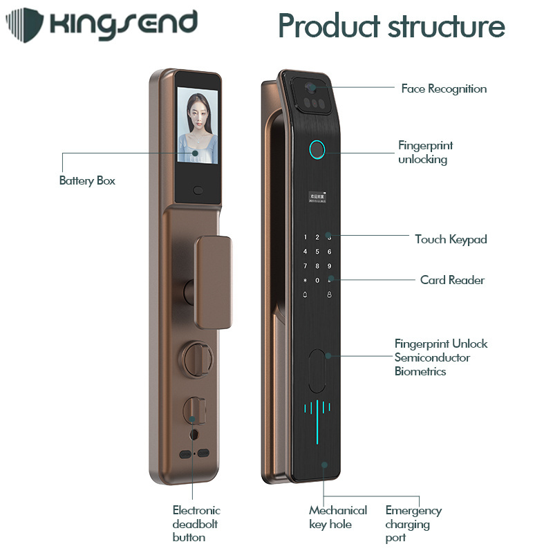 Face Recognition Door Lock Fully Automatic Biometric Fingerprint Scanner Smart Camera Door Lock