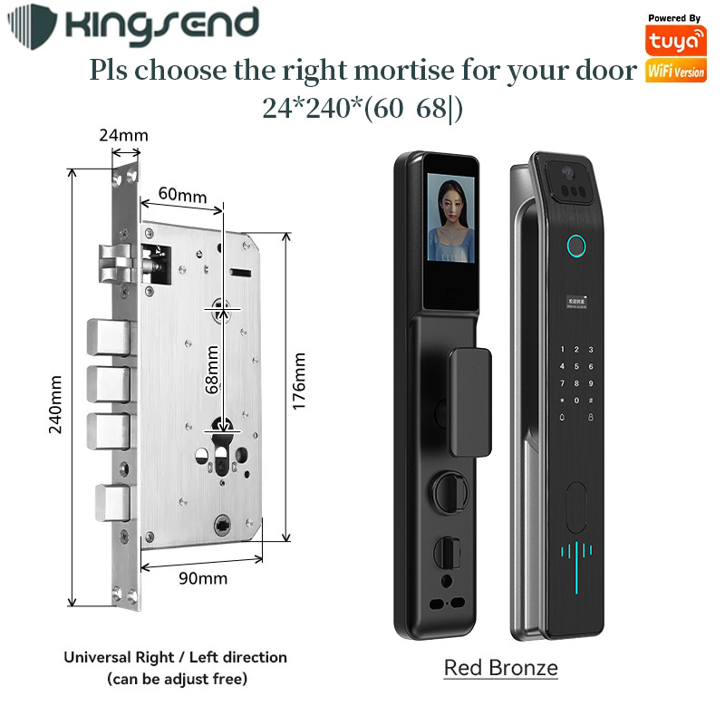 Face Recognition Door Lock Fully Automatic Biometric Fingerprint Scanner Smart Camera Door Lock