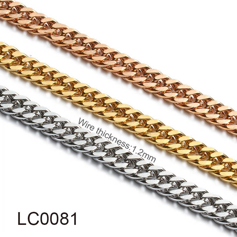 Top quality  stainless steel fashion 1.2mm grinding chain necklace