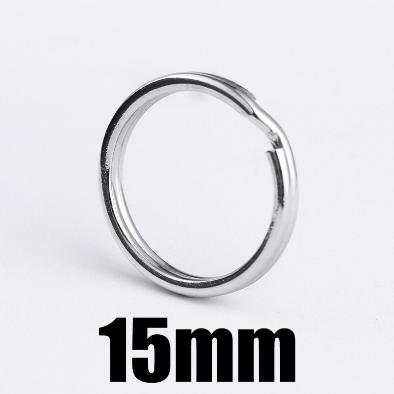 15mm Stainless Steel Split Key Rings Round Edge Style Wholesale Keyrings for DIY