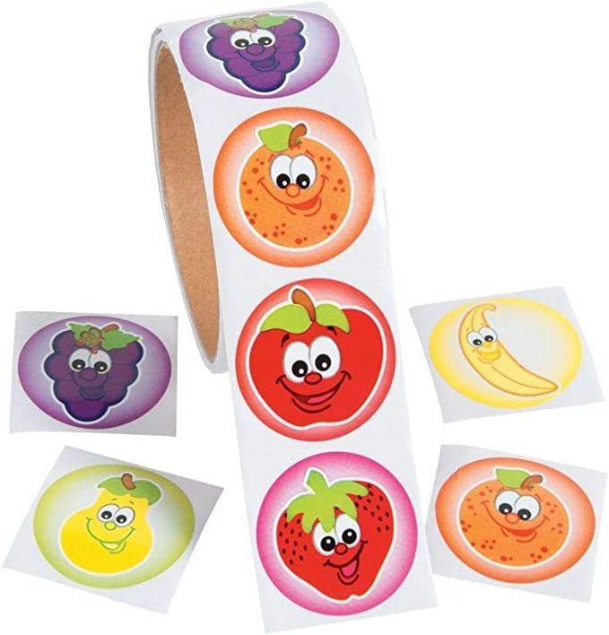 Custom Colorful Adhesive Baking Roll Sticker for Fruit and Vegetable Label Identification Packaging Decoration Sticker