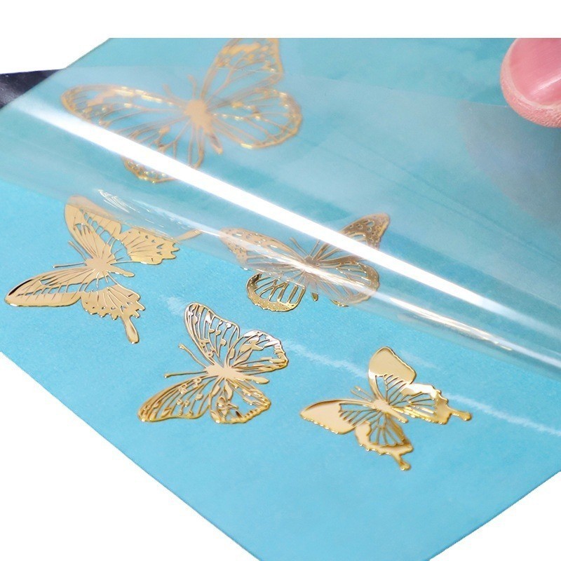 Custom metal logo stickers glass embossed stickers UV transfer printing high-end product packaging stickers