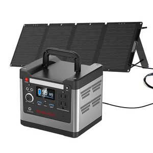 600w 800w 1000w Portable Solar Generator Power Station LiFePO4 Led Light Emergency Power Supply with Solar Panel