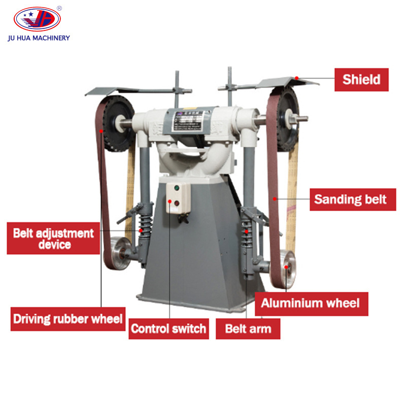 JUHUA manual metal sand belt grinder grinding and polishing machine for faucet industry