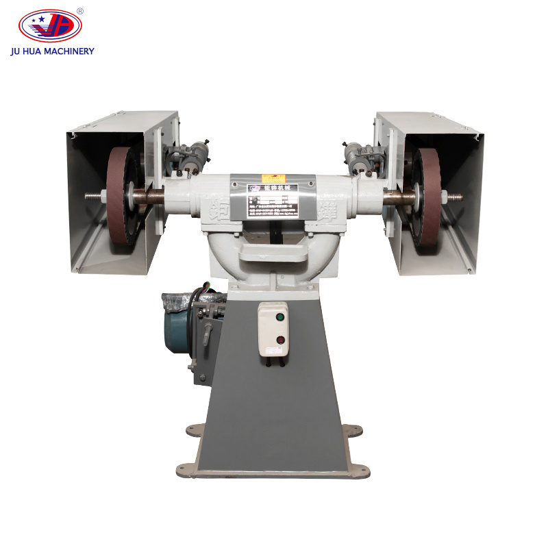 Two wheels abrasive belt grinder brass metal grinding polishing machine for metal SS stainless steel