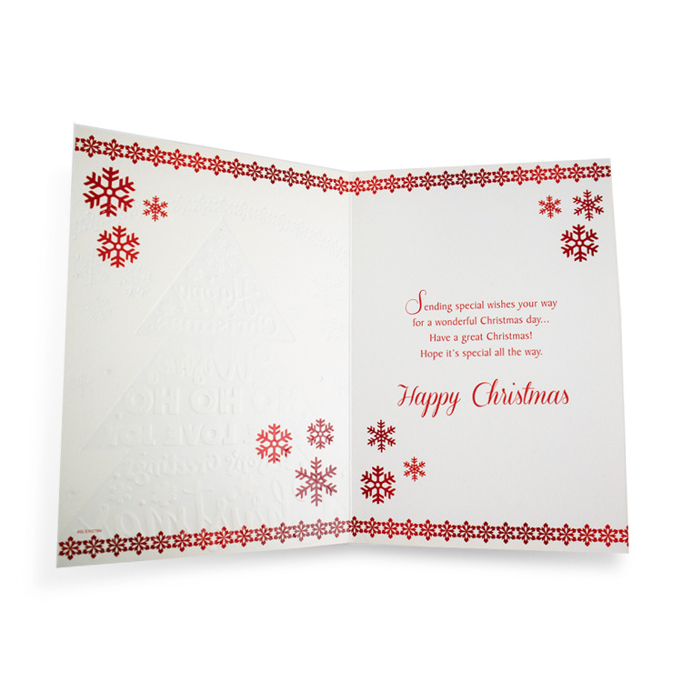 3D pop-up christmas greeting card voice record card envelop printing 3D embossing hotstamping card