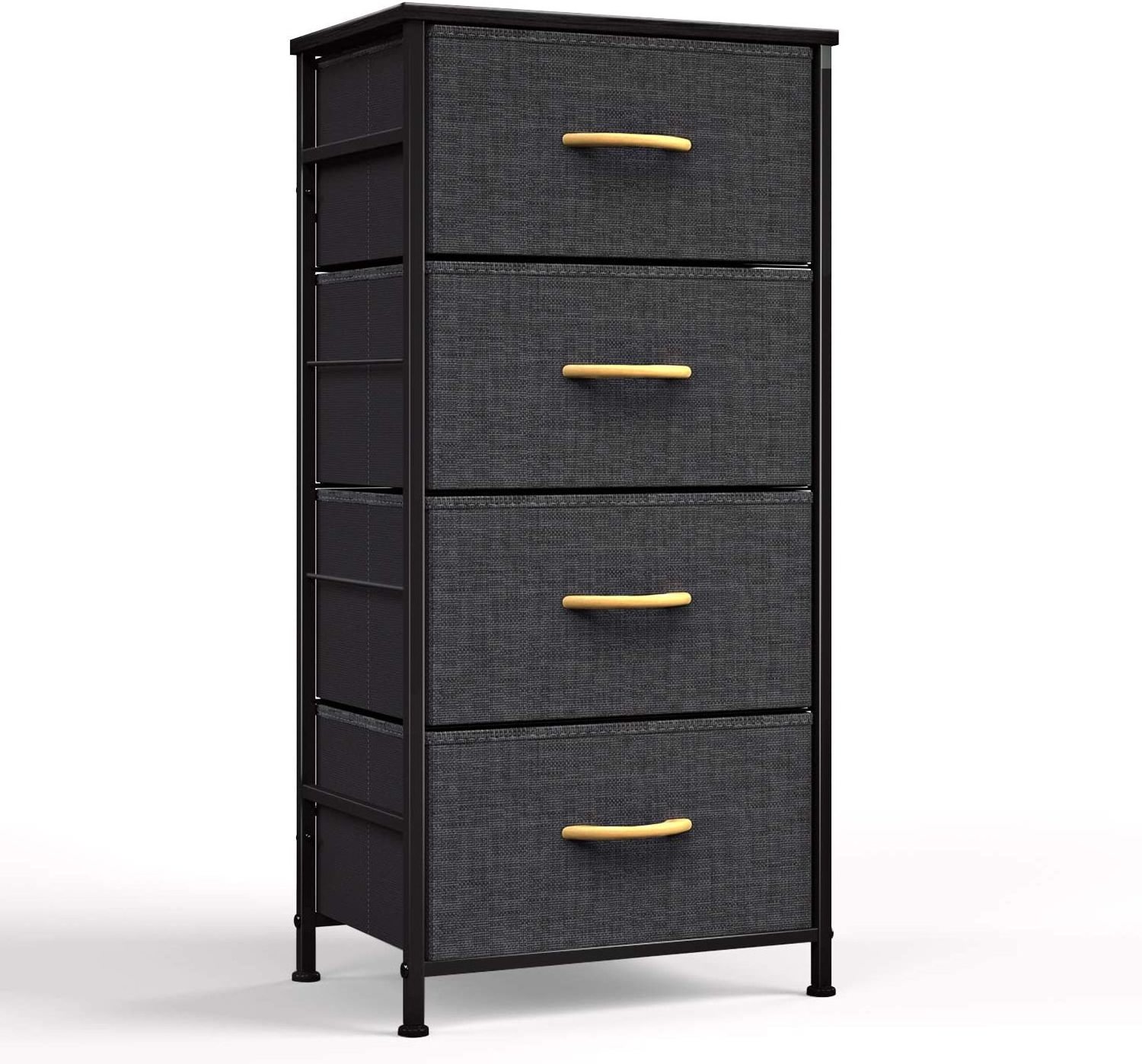 Fabric Dresser for Bedroom 4 Drawer Storage Tower with Fabric Bins