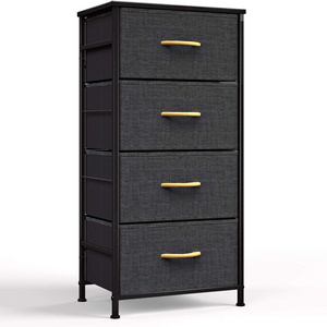 Fabric Dresser for Bedroom 4 Drawer Storage Tower with Fabric Bins