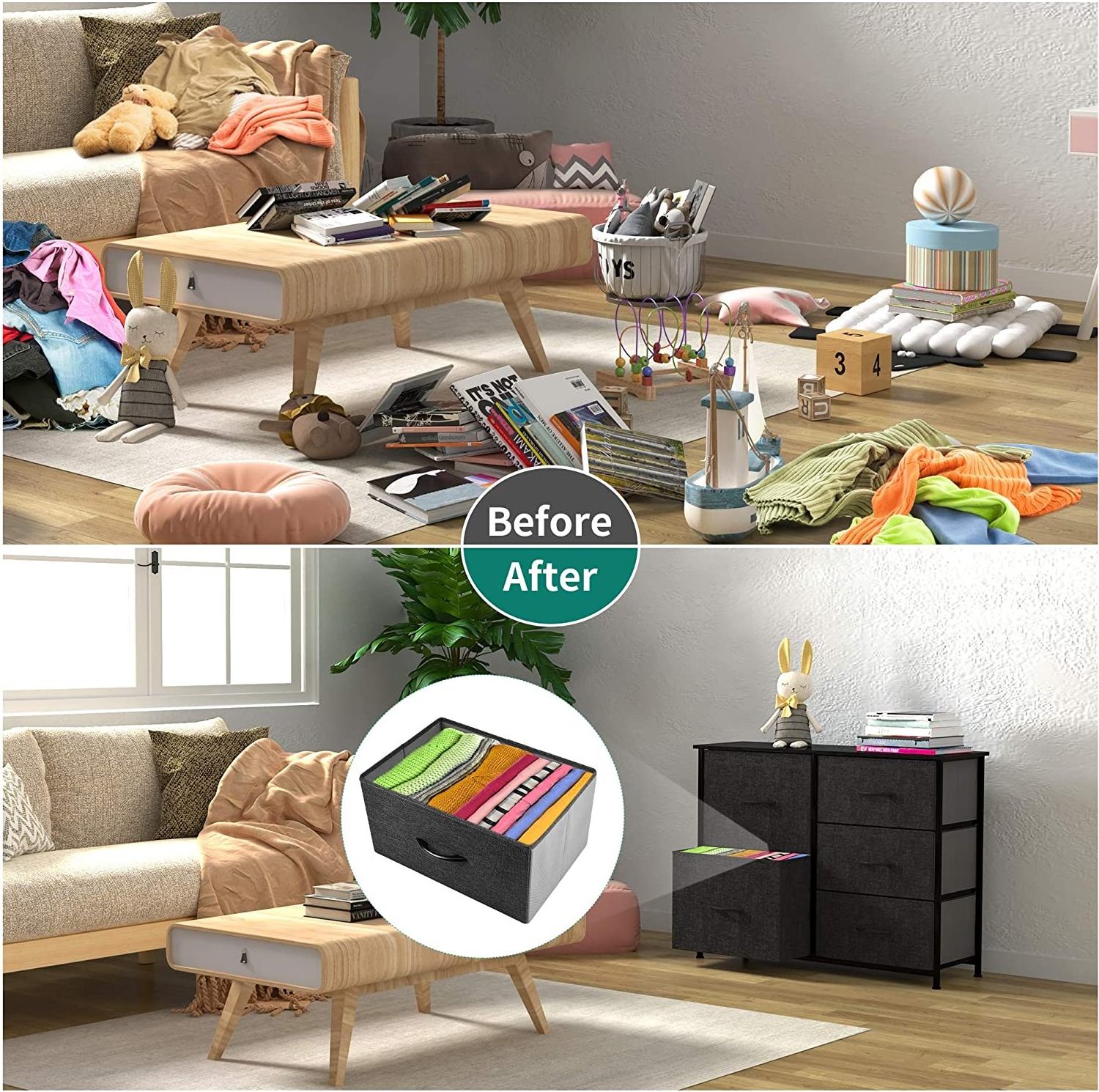 Home Organizer 3-Layer 5-Drawer Storage Tower Stainless Steel Plastic Fabric Container Bedding Tableware Microwave Oven Stand