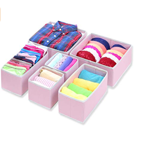 Organizer Cube Basket Foldable Cloth Storage Boxes & Bins Fabric Drawer Closet Dresser & Underwear Storage Containers Divider