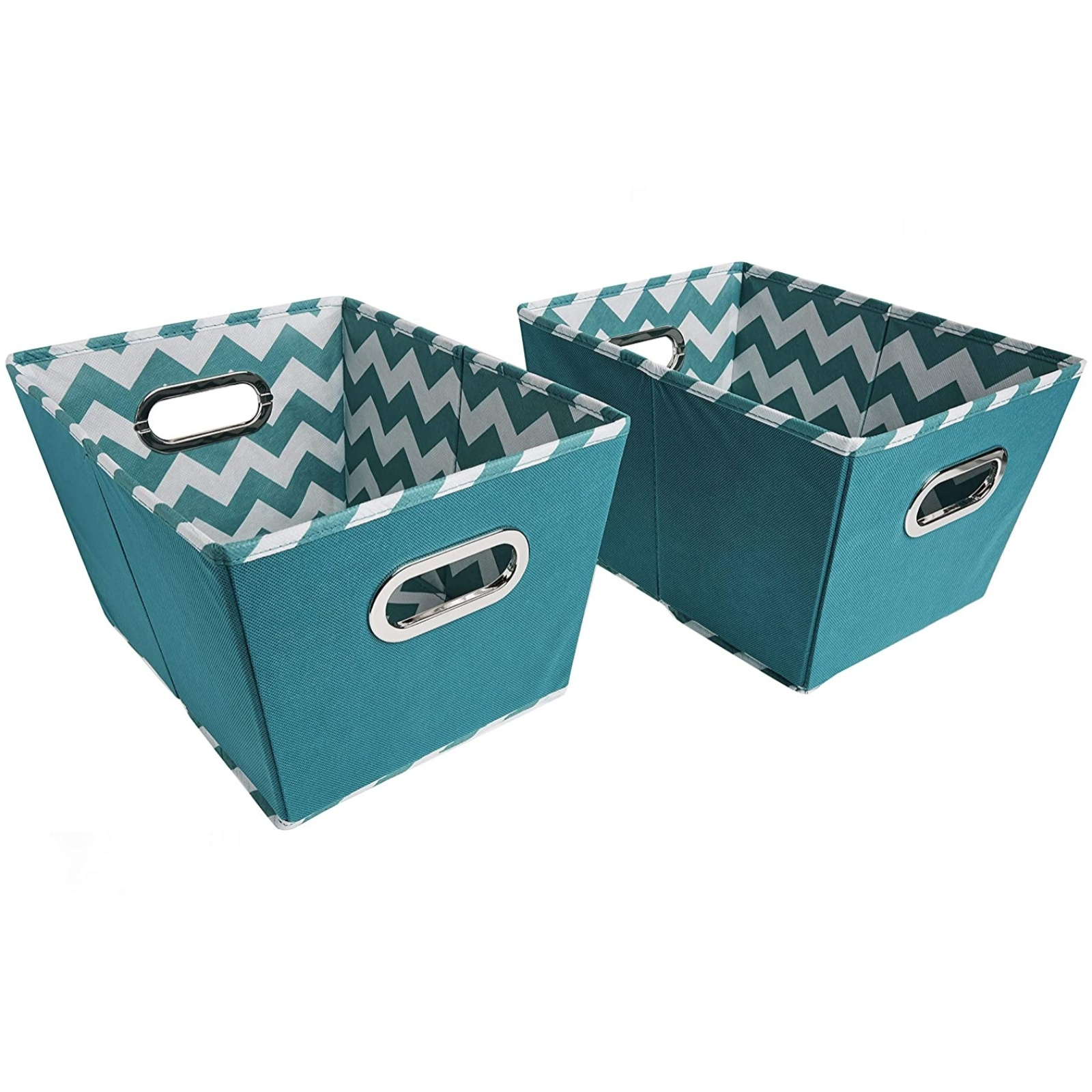 Small 2 Pack Tapered Decorative Storage Bins Cubby Baskets Box for Organizing Offices Nurseries