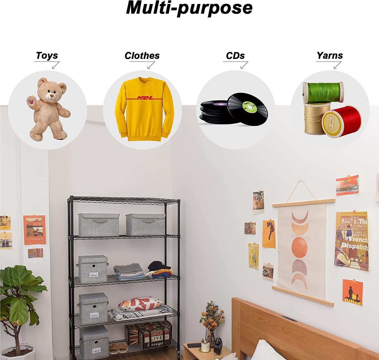 Modern Rectangle Foldable Storage Boxes Large Size Clothing Sundries Organization Light Weight Functional Design Toys Storage