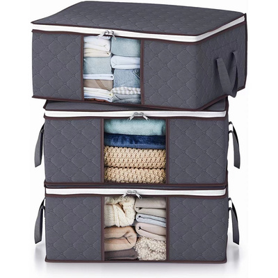 6 Pack Foldable Closet Organizers Fabric Storage Containers with Durable Handles Large Capacity Clothes Storage Bag Organizer