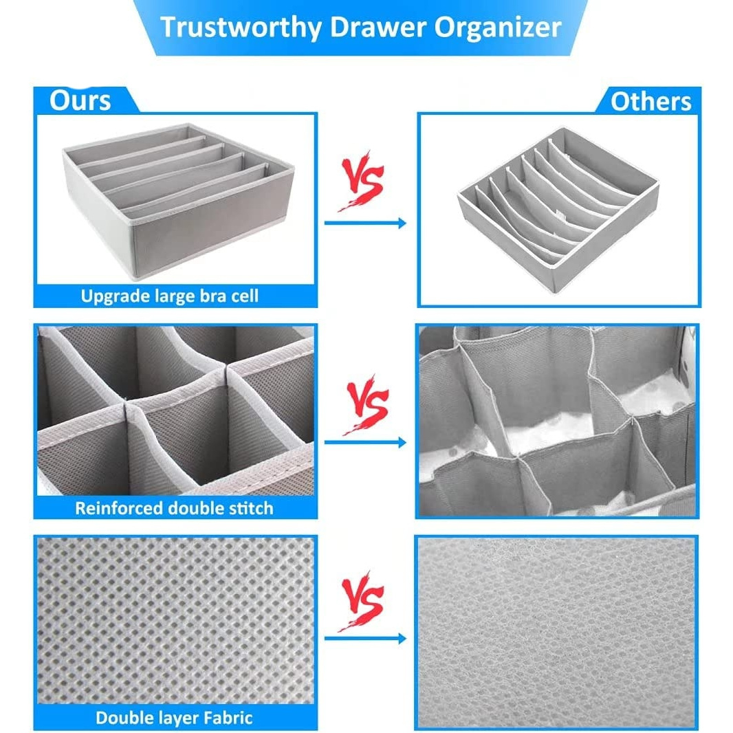 wholesale  4 Pcs Underwear Drawer Organizers Divider Socks Bra Organizer and storage box for Lingerie underwear organizer drawer