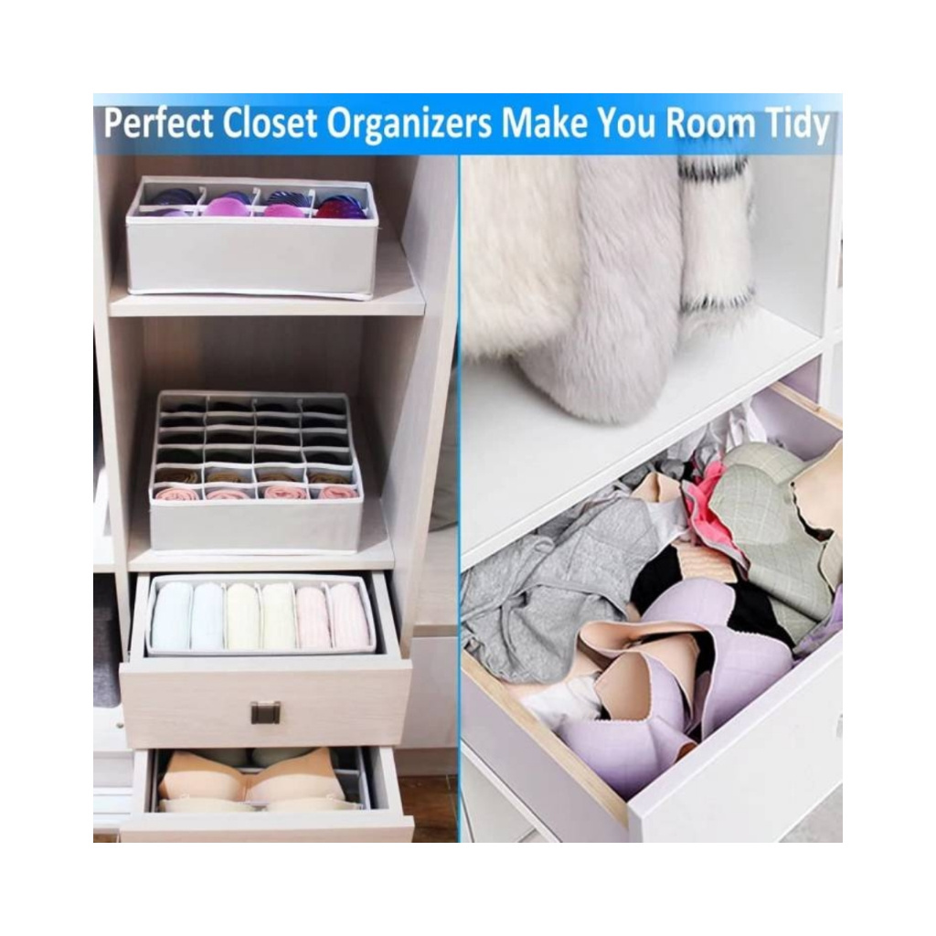 wholesale  4 Pcs Underwear Drawer Organizers Divider Socks Bra Organizer and storage box for Lingerie underwear organizer drawer