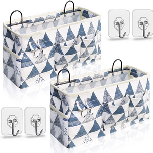 2 Set Fabric Wall Hanging Storage Baskets with Pockets for Home Organization Over the Door Hanging Organizer Bags