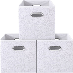 Modern Single-Tier Fabric Storage Cubes Bins Foldable Cloth Boxes Kids Multifunctional Kitchen Wardrobe Bathroom Shoe Storage