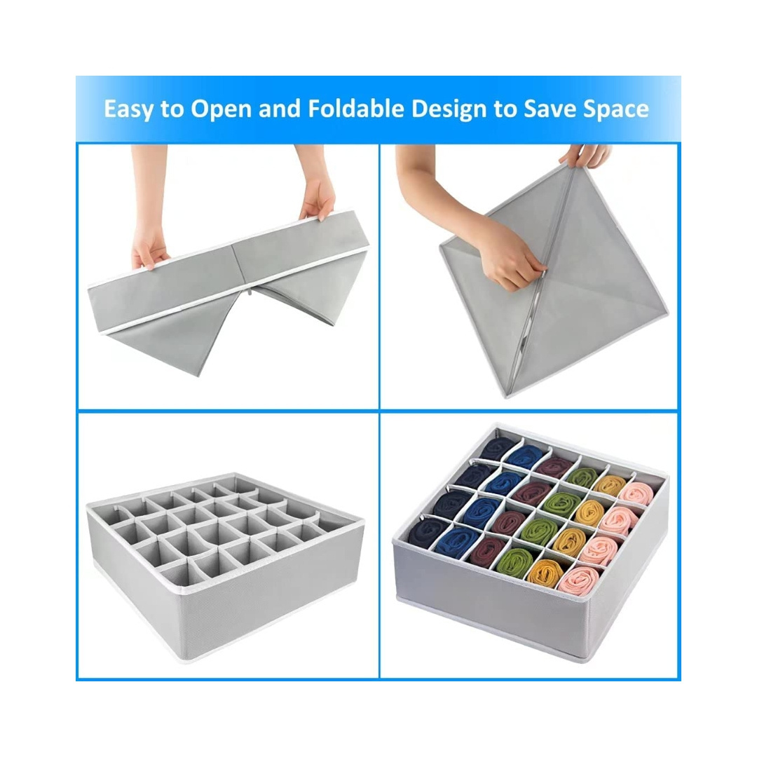 wholesale  4 Pcs Underwear Drawer Organizers Divider Socks Bra Organizer and storage box for Lingerie underwear organizer drawer