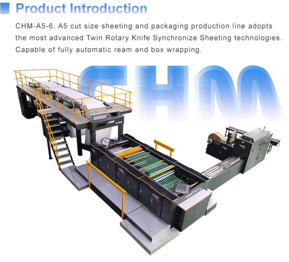 CHM A4 copy paper 4 pockets high speed Auto sheeting & wrapping & box carton & stacking machine a4 paper making machine