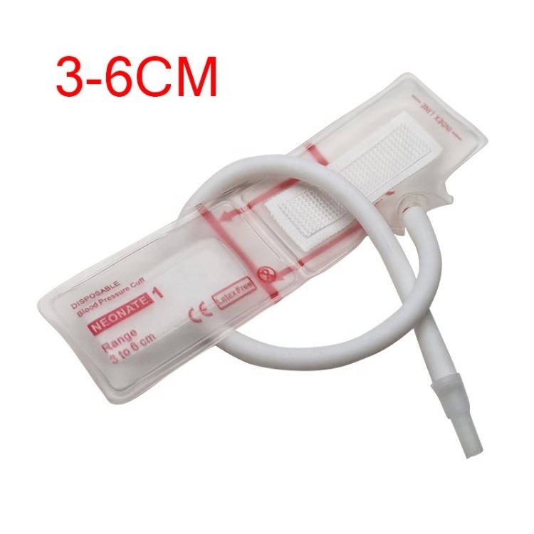 Disposable Neonatal BP Cuff #1 #2 #3 #4 #5, 3 - 6 cm Single Tube Dual Tubes Male Slip Connectors Compatible With GE Monitors