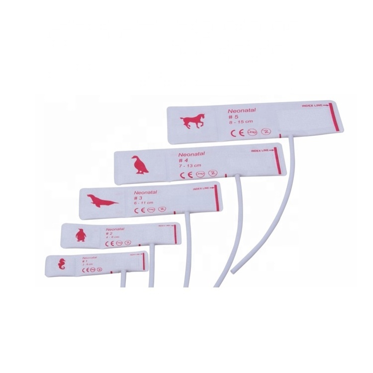 Disposable Neonatal BP Cuff #1 #2 #3 #4 #5, 3 - 6 cm Single Tube Dual Tubes Male Slip Connectors Compatible With GE Monitors