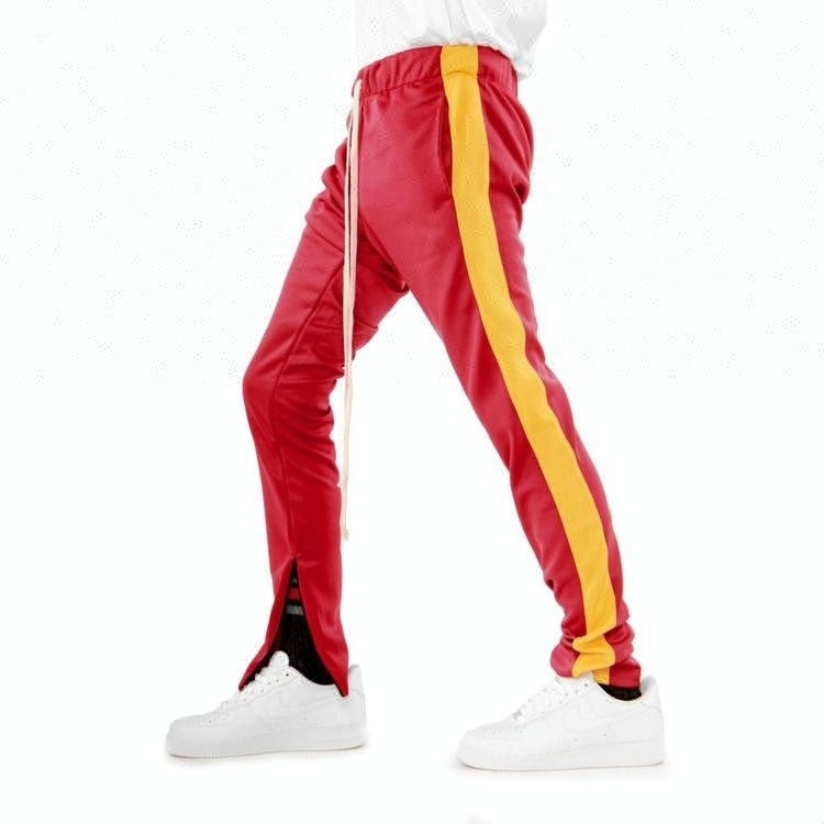 Jingyu Fashion 95% Polyester 5% Spandex Custom Men's Side Stripe Jogger Pants Techno Track Pants