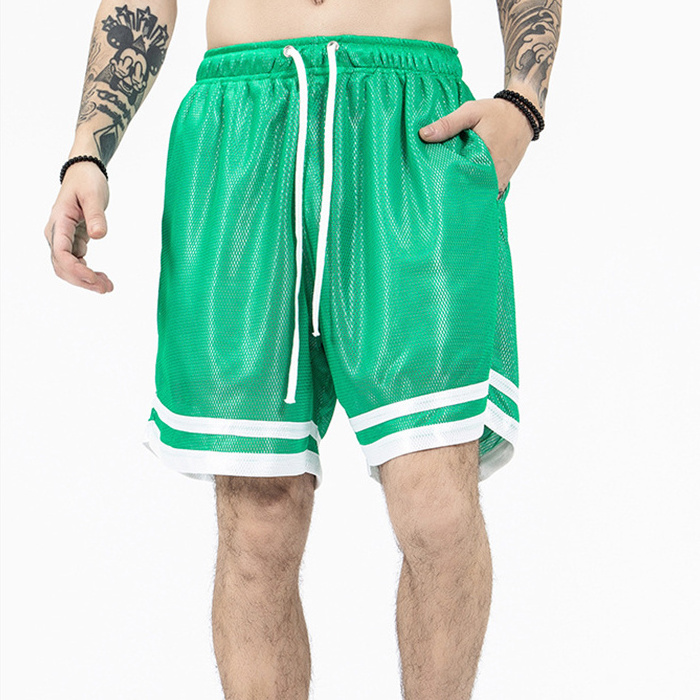 wholesale blank polyester shorts Mesh basketball sports running shorts double layer gym shorts men