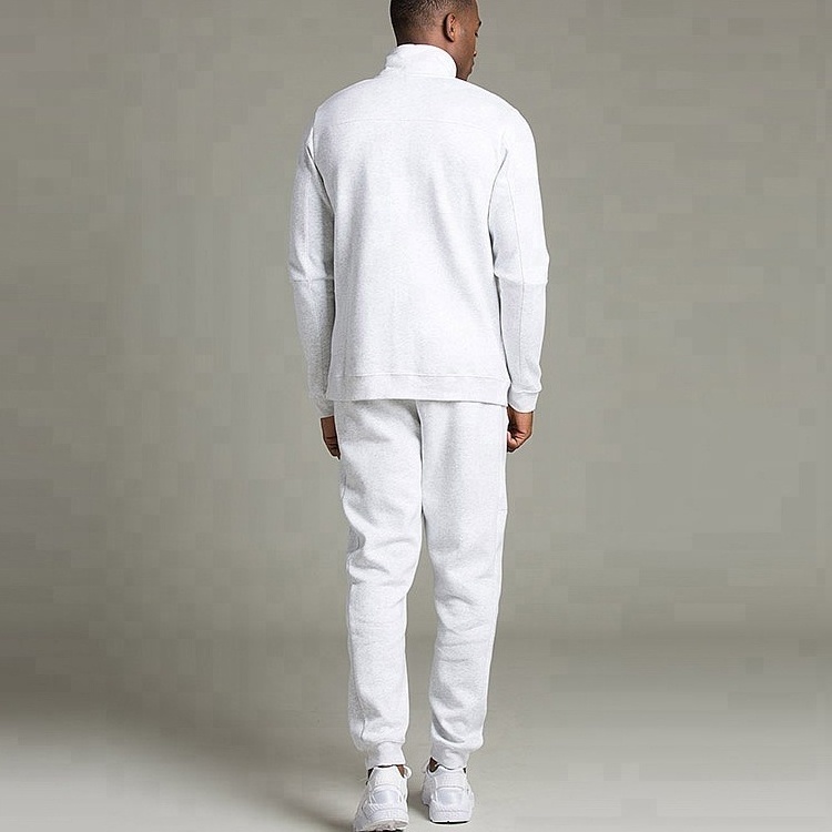 Oem Service Autumn Plain White High Neck Zip Closure Top Latest Design Tracksuit