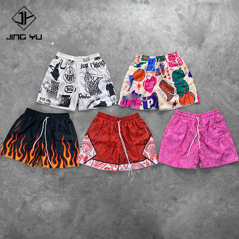 Custom Mesh Men'S Shorts Street Wear Sports Shorts Gym jogger Basketball Double Layer Sublimation 100% Polyester shorts