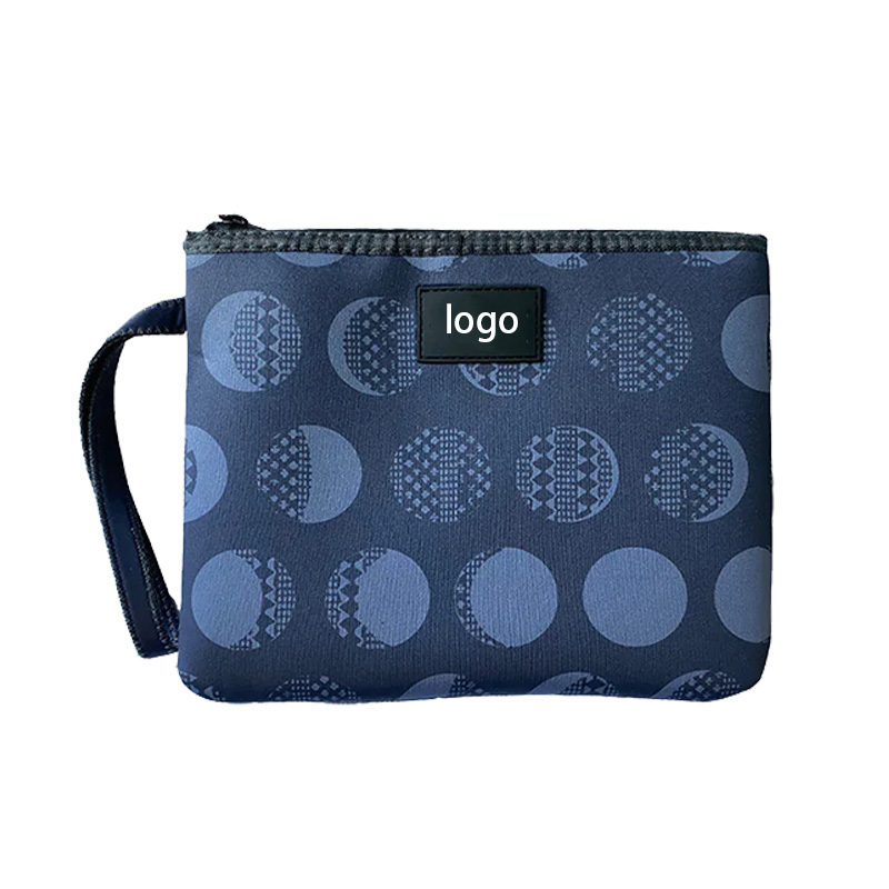 Factory Price Custom Logo Neoprene Waterproof Portable Cosmetic Bag Custom Print Stationery Pouch Pencil Case