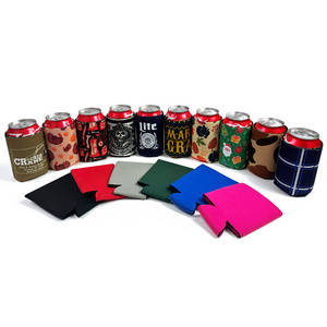 Neoprene Sublimation Can Coolie Leather Blank Slim Beer Can Sleeve Can Cooler Koozies with Logo