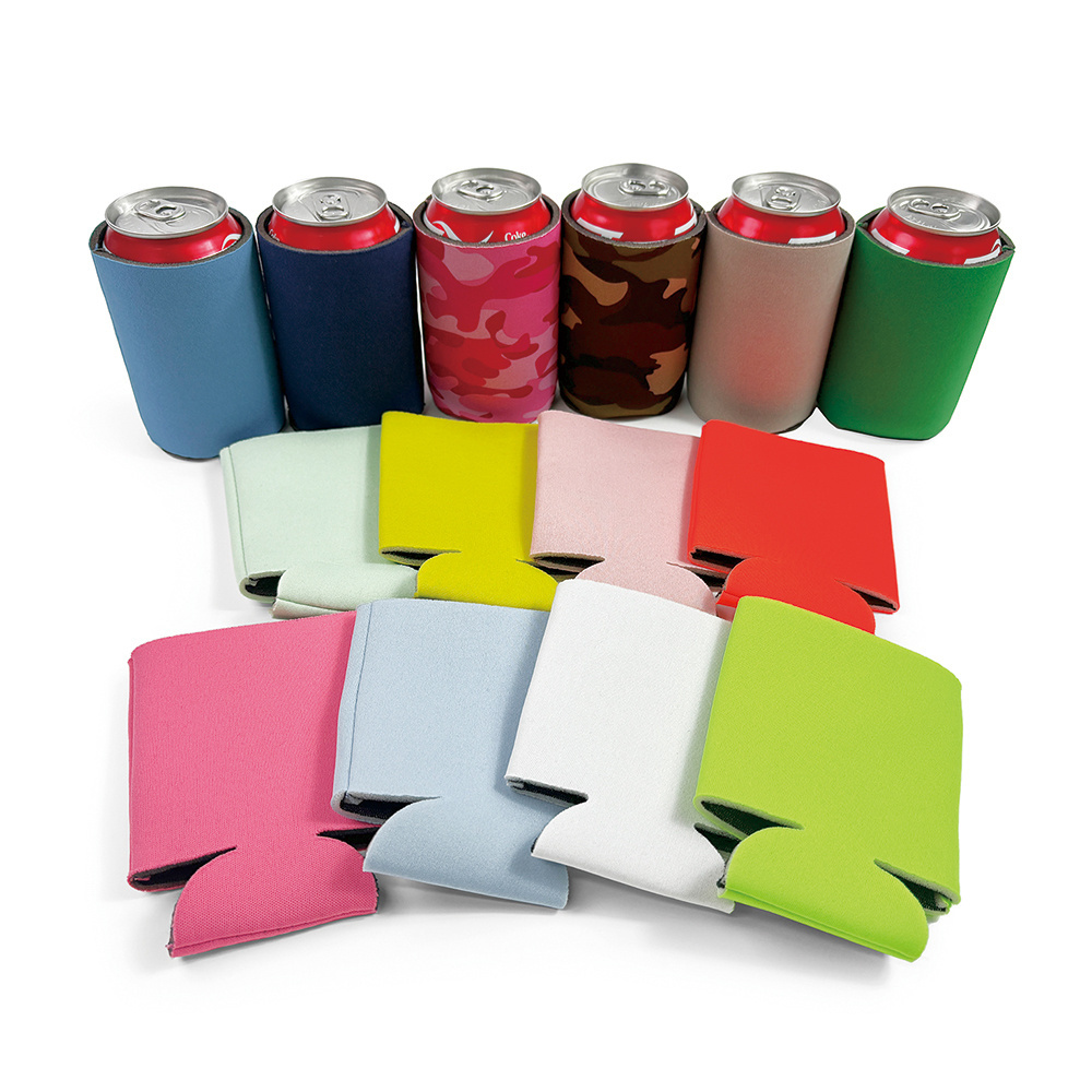 Custom Blank Foam Neoprene collapsible Beer Can Cooler Koozies With Logo Holder Bottle Sleeves