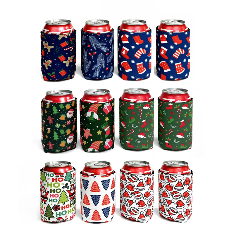 Neoprene Sublimation Can Coolie Leather Blank Slim Beer Can Sleeve Can Cooler Koozies with Logo