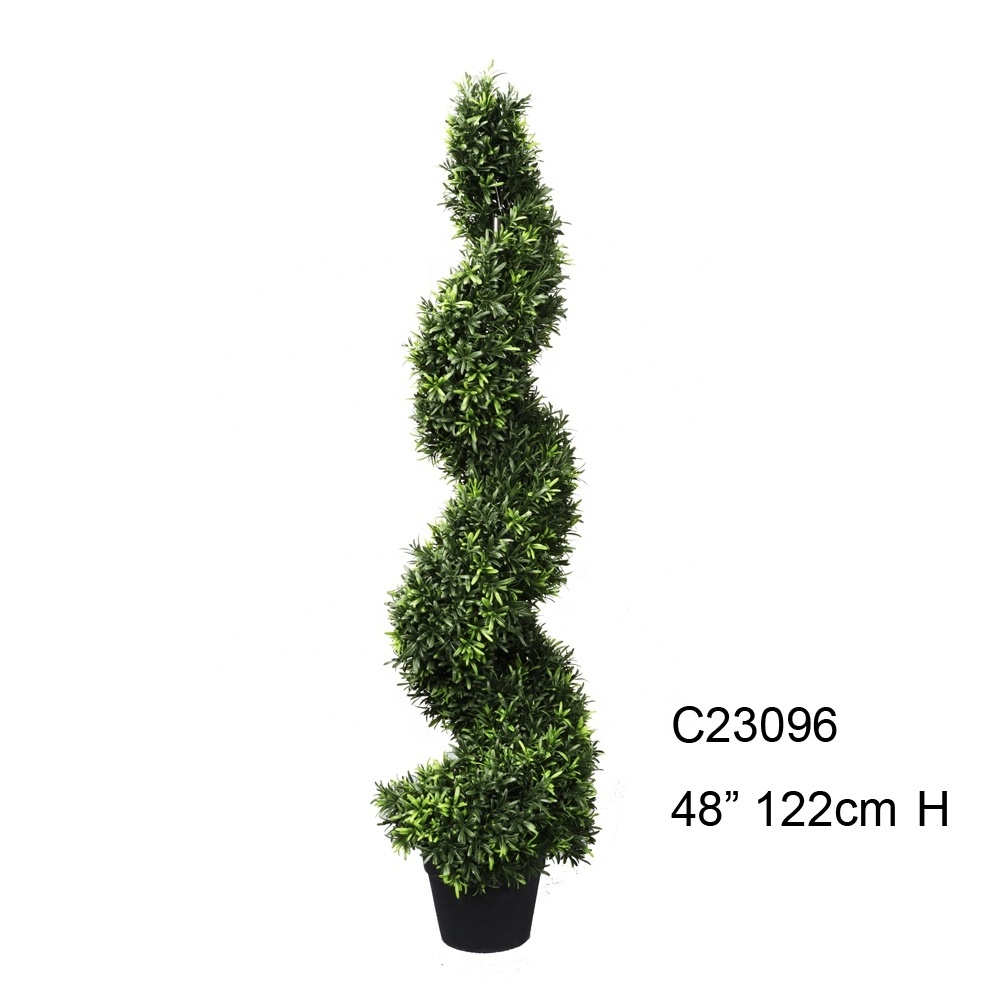 Artificial plants  greenery Rosemarry Spiral Topiary UV Proof shaped the Many styles of topiary  tree Indoor Outdoor in pot