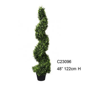 Artificial plants  greenery Rosemarry Spiral Topiary UV Proof shaped the Many styles of topiary  tree Indoor Outdoor in pot