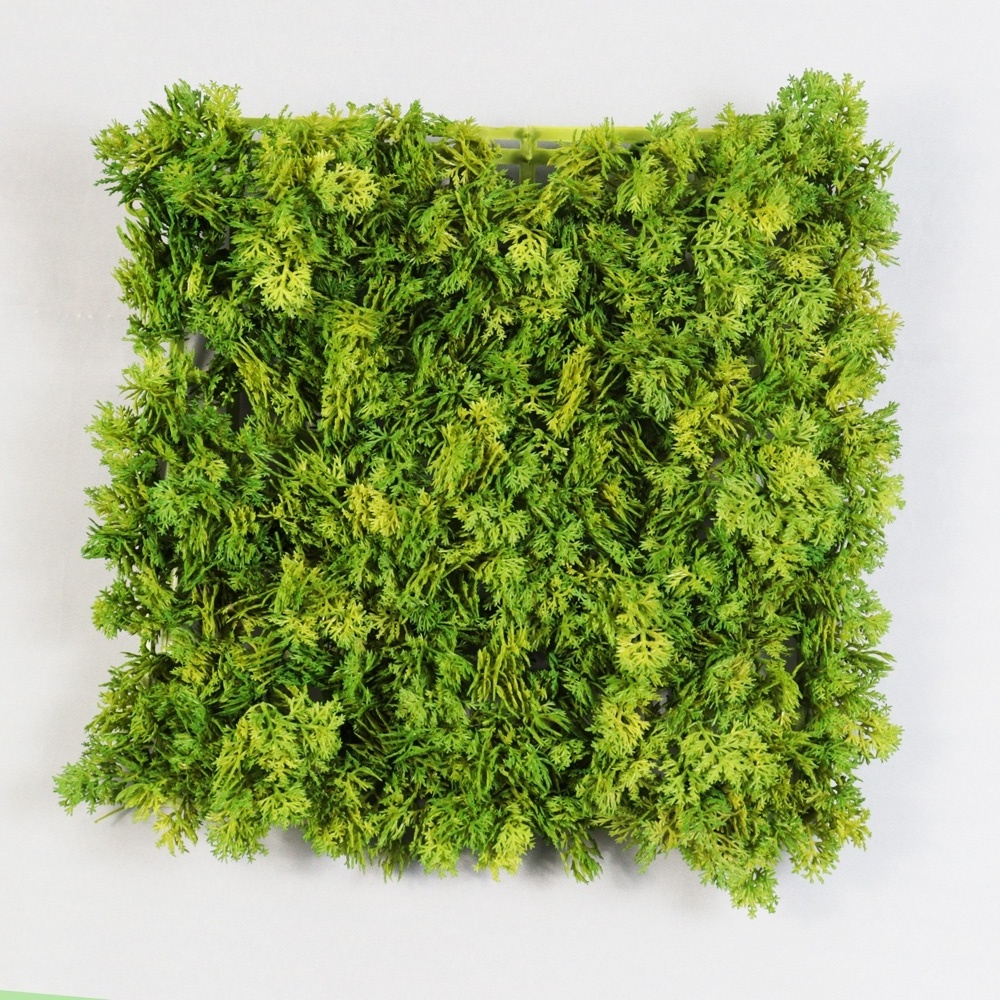 UV Green Fire Retardant Artificial Reindeer Moss Mat 25cm 10 Inches Grass Roll Plants  outdoor Boxwood  Hedge Wall  Decorative