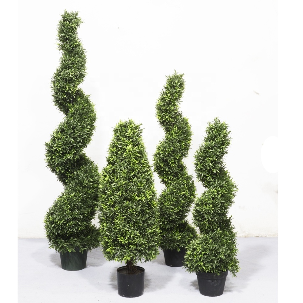 Artificial plants  greenery Rosemarry Spiral Topiary UV Proof shaped the Many styles of topiary  tree Indoor Outdoor in pot