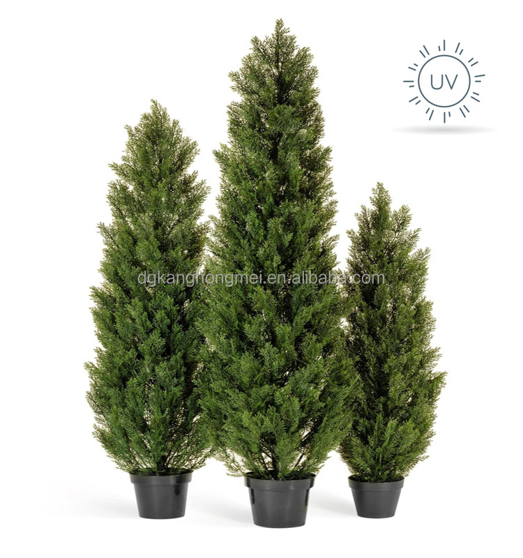 Artificial Cedar Cypress Tree Fake  Pine Plant Faux Boxwood Topiary Greenery Bonsai Plantas Artificiales For Outdoor  Decor